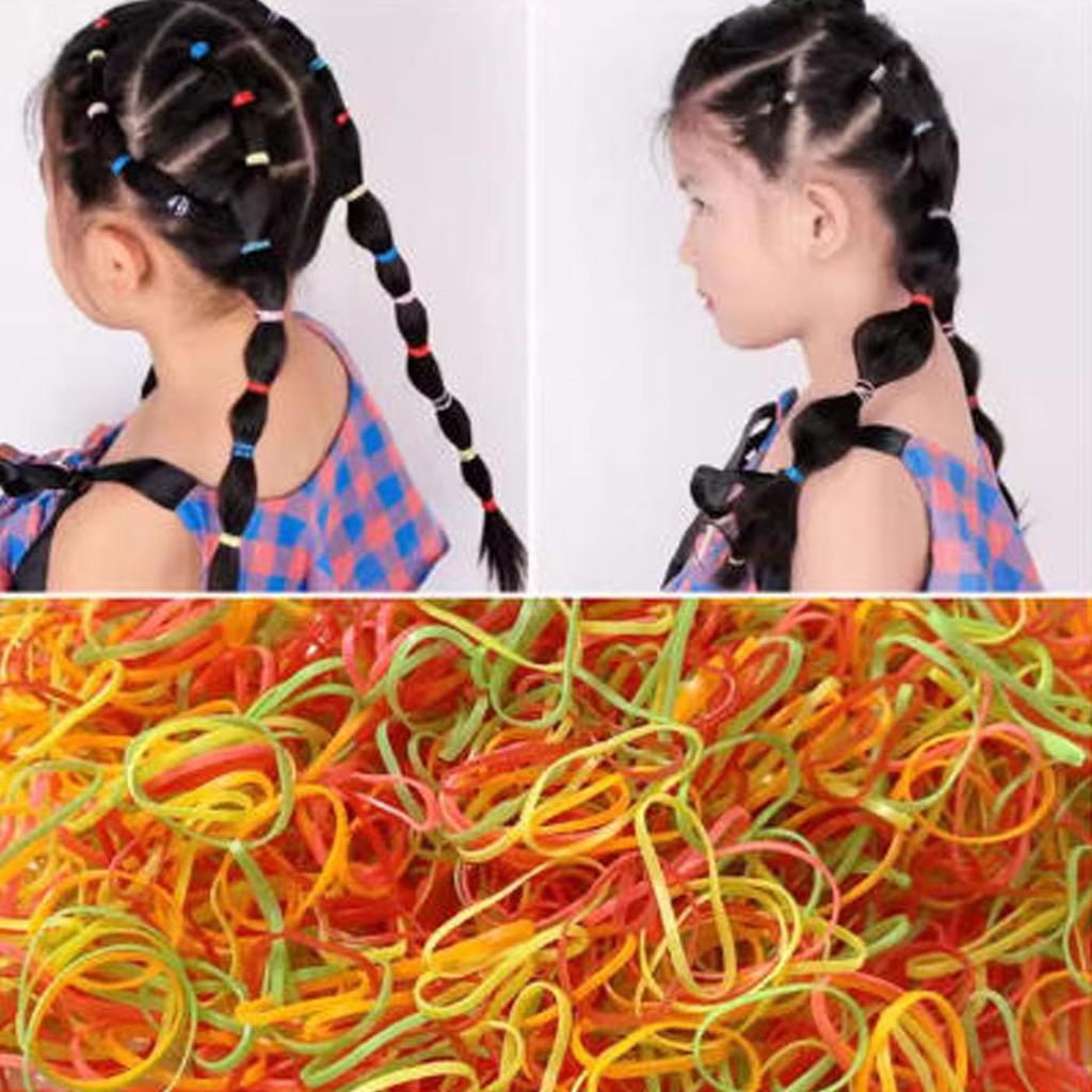 Mirhua Hair Ties, Elastic Bands for Kids and Girls, Small Hair Ties, Disposable, Cute and Stylish Hair Accessories, Gift for Girls (1000 Black)