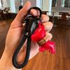 Cute Handmade Leather Puppy Keychain Pendant - Unique Gift Bag Accessory for Couples