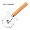 Pizza Cutter Wheel Food Grade Stainless Steel Sharp Slicer with Smooth Wooden Handle for Pizza Shop Home Baking Unique Gift