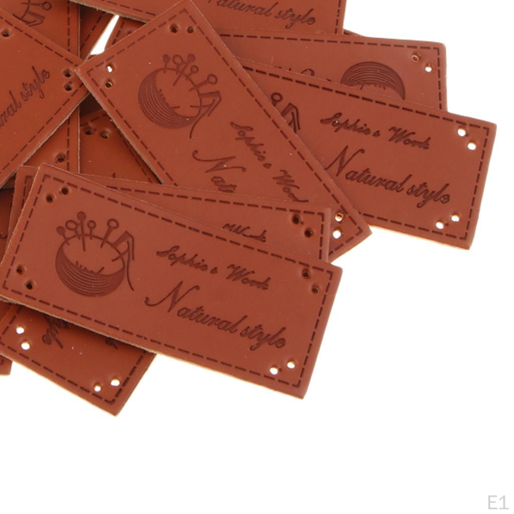 20 Pcs DIY Embossed Tag With Holes Sewing Clothes Patches