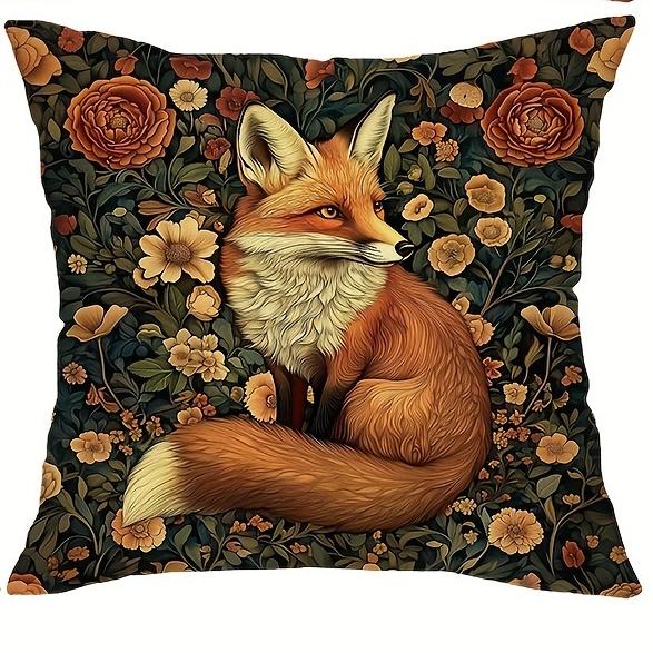 

Vintage Floral Animal Pillow Covers - Squirrel/Deer/Rabbit/Fox | Polyester | Washable | Cottagecore Home Decor 18x18Inch
