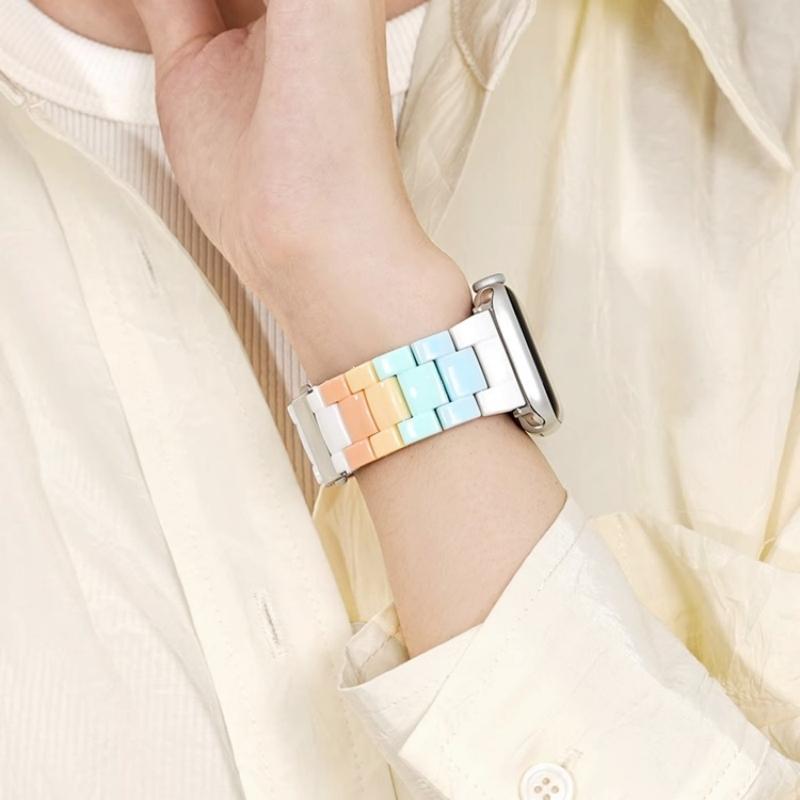 For Candy Rainbow Band For Apple Watch Strap 8 7 6 5 4 3 SE 42MM 38MM 44MM 40MM Fashion Loop For iWatch 41MM 45MM Smart Watch Correa