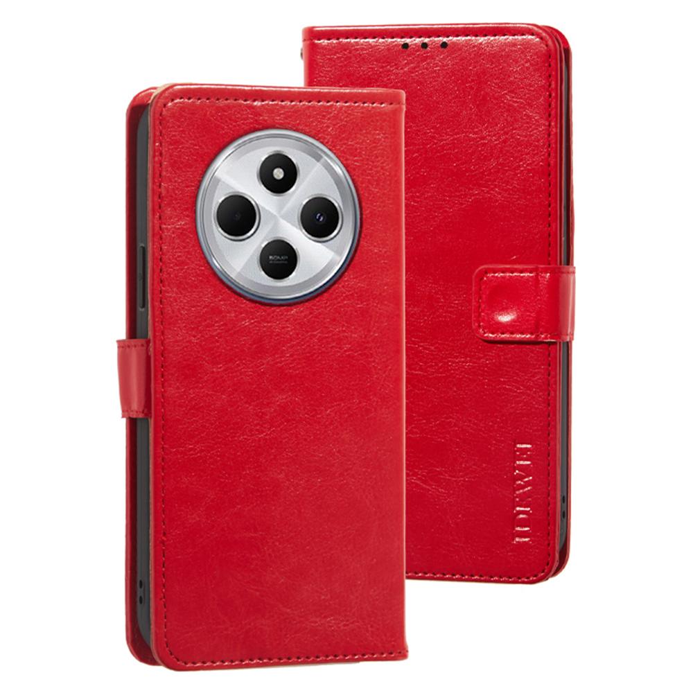 IDEWEI For Xiaomi Poco C75 4G/Redmi 14R 5G/14C 4G Stand Case Crazy Horse Texture Leather Phone Cover
