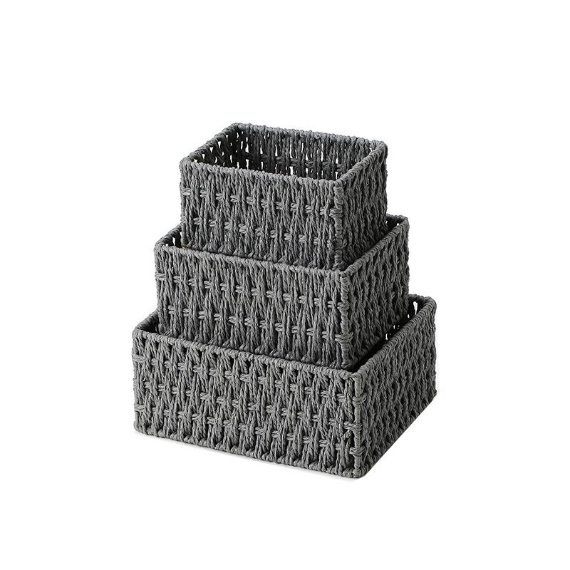 Woven Rattan Storage Basket with Lid - Snack, Sundries & Key Organizer