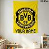 Custom Name Dortmund Wall Tapestry Aesthetic Wall Hanging Printed Fabric Blanket Decorative Tapestries for Bedroom Living Room Home Decor