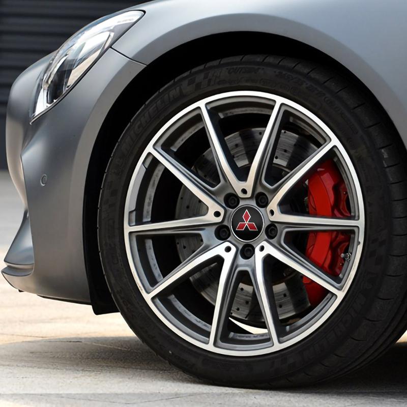4Pcs 56mm Car Wheel Center Hub Cap Stickers Badge Decals For Mitsubishi ASX Lancer 9 10 Outlander 3 Pajero L200 Colt Accessories