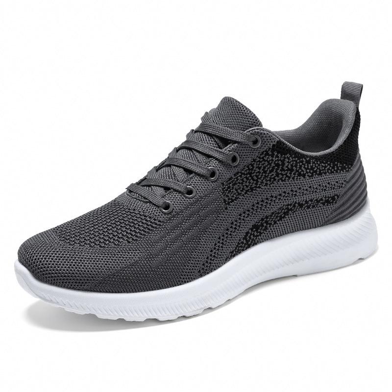 Shoes Men's 2025 Spring New Casual Men's Shoes Flying Woven Breathable Single Shoes Korean Version Lace-up Sports Shoes Manufacturer