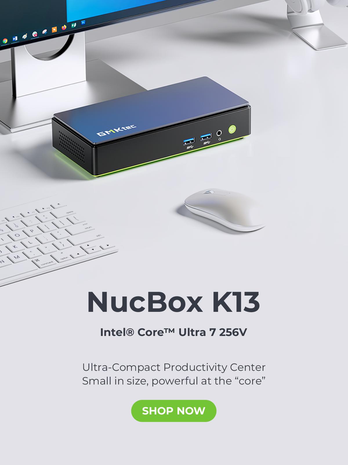 Мини-ПК GMK K13 16 ГБ + 1 ТБ SSD Intel Core Ultra 256V, Графический процессор Intel Arc 140V Windows 11 Pro синий