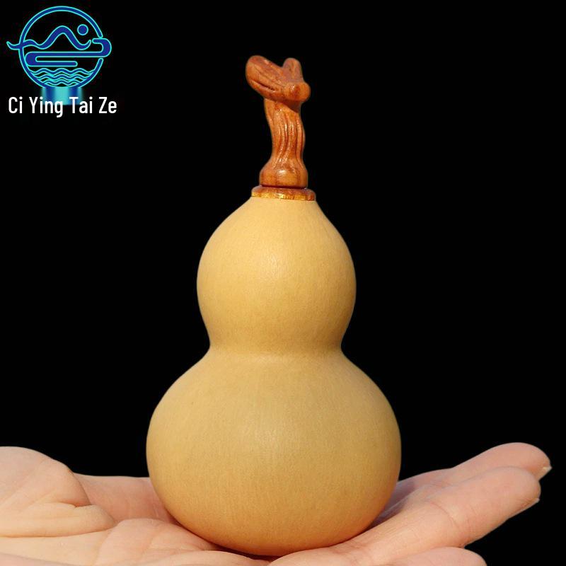 Dragon Head Peach Wood Gourd Stopper: DIY Sword-Inspired Wenwan Accessory