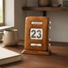 Retro Endloskalender Verstellbare Datumsanzeige Holz Schreibtisch Wiederverwendbar Heimdekoration für Büro