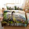 Jurassic Age Dinosaur Bedding Set For Kids, Duvet Cover, Pillow Shams, Microfiber Fabric, Boys Bedroom Decoration, T-Rex Raptors