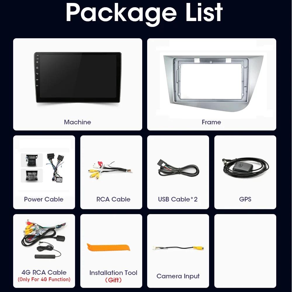 2din Car Radio For Seat Leon 2 2005 - 2012 Multimedia Player BT Carplay Android Auto GPS Navigation Stereo DSP Head Unit 8+128GB