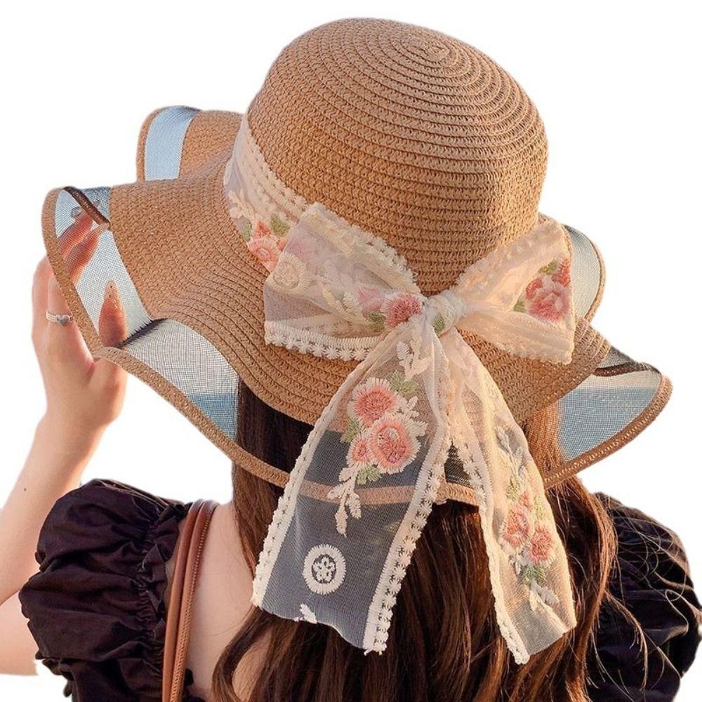 Casual Fisherman Hat UV Protect Sunshade Cap Sweet Women Sun Hat  Summer