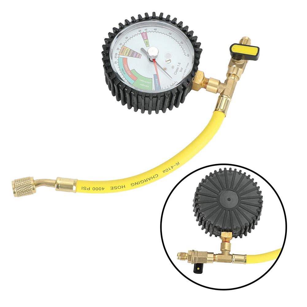 1Pc Pressure Gauge -1~60bar 1/4 SAE Inch Air Conditioning