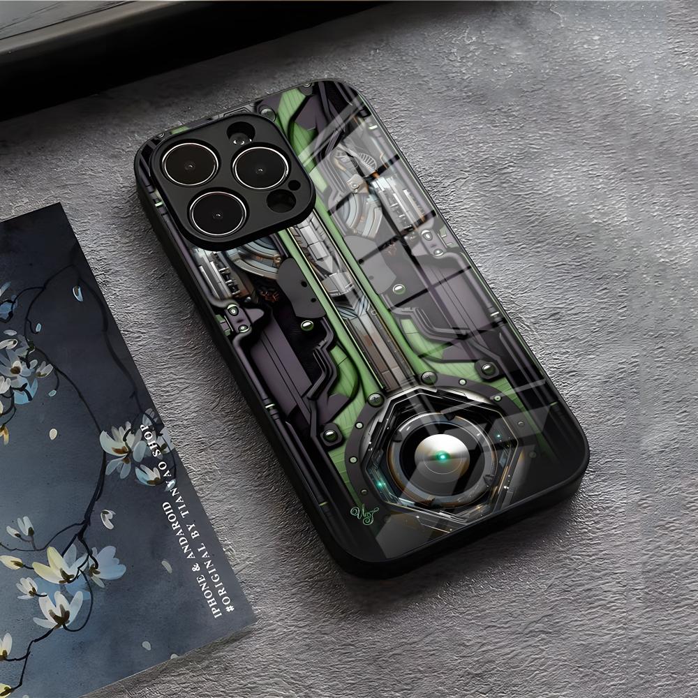 Mechanical Components Phone Case For IPhone 17 Air 16 E Pro Max 15 14 13 Mini 12 Pro 11 Max Plus Black Glass Cover