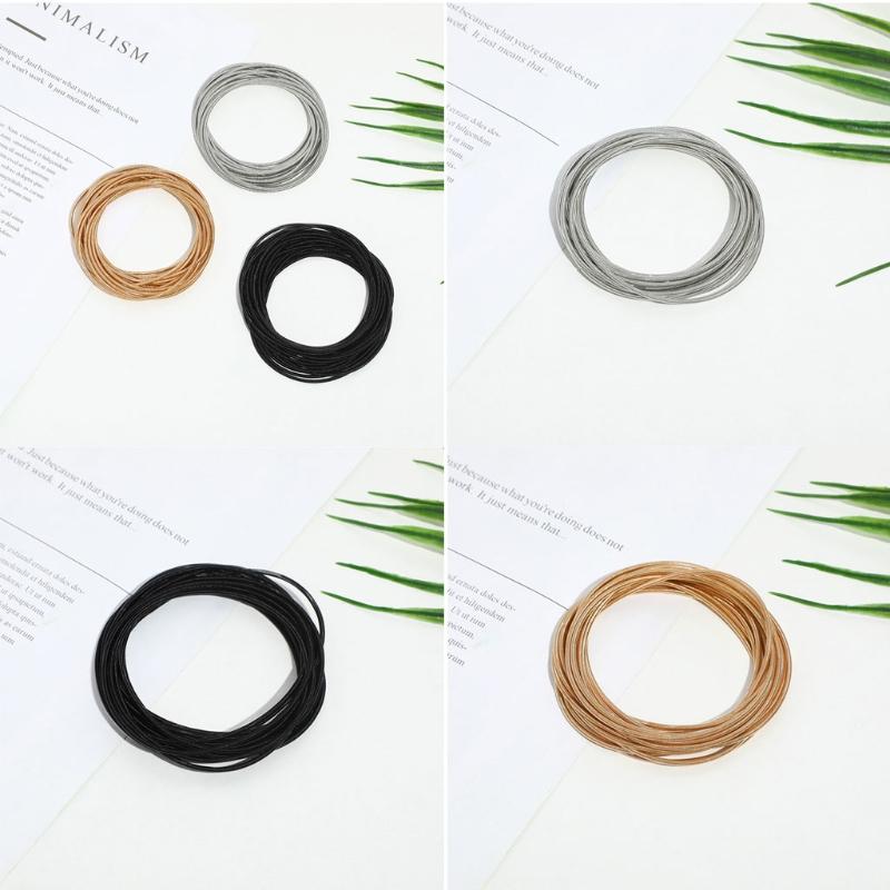50 Pcs Beaded Gold-covered Spring Bracelet Diy Spiral Telescopic Carbon Steel Bracelet Elastic Non-Slip Bracelet Craft