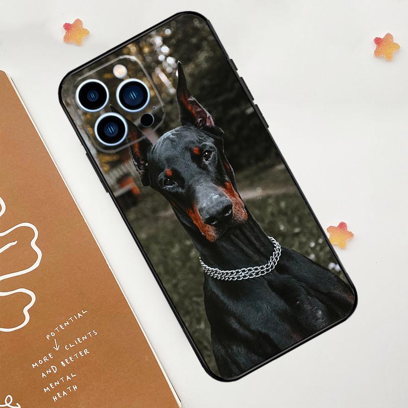 Dackel Dobermann Hund Hülle für iPhone 15 16 14 13 12 11 Pro Max Plus X XR XS Max 12 13 Mini Weiche Bumper Abdeckung