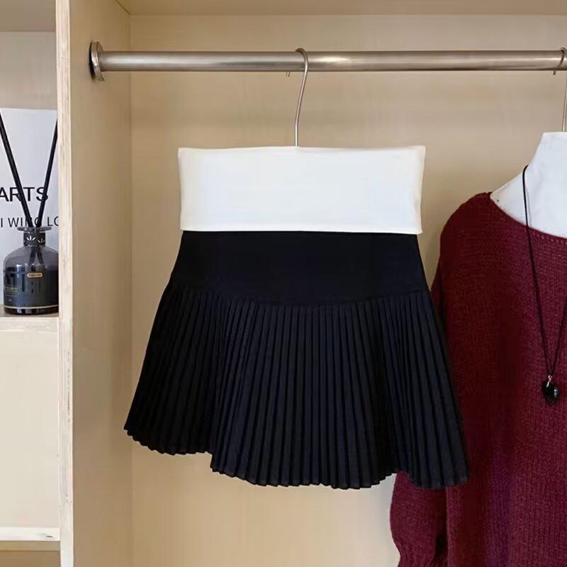 2025 Hong Kong A-line High Waist Slimming Mini Skirt - Versatile, Trendy Summer Style for Women M чёрный