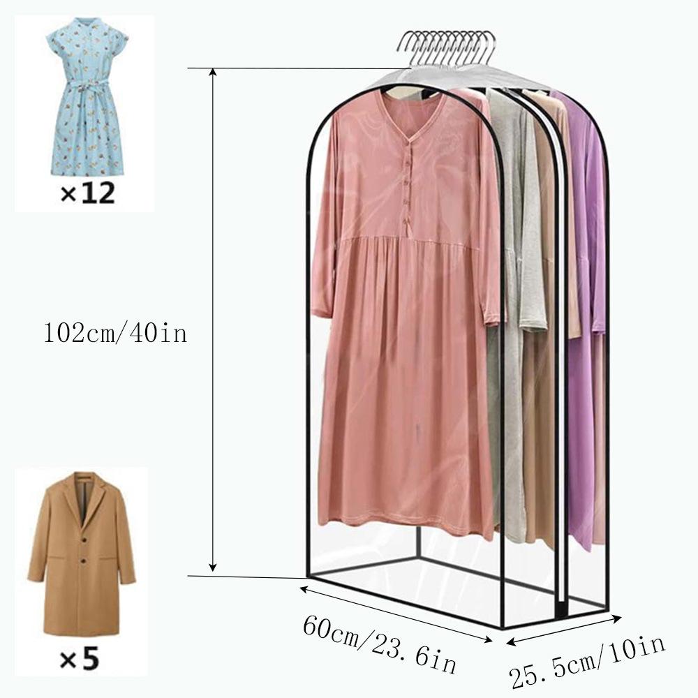 

Прозрачные пакеты для одежды с боковыми вставками, 40-дюймовые пакеты для костюмов для хранения в шкафу, для развешивания одежды, рубашек, пальто, платьев, 3 штуки 1 PCS