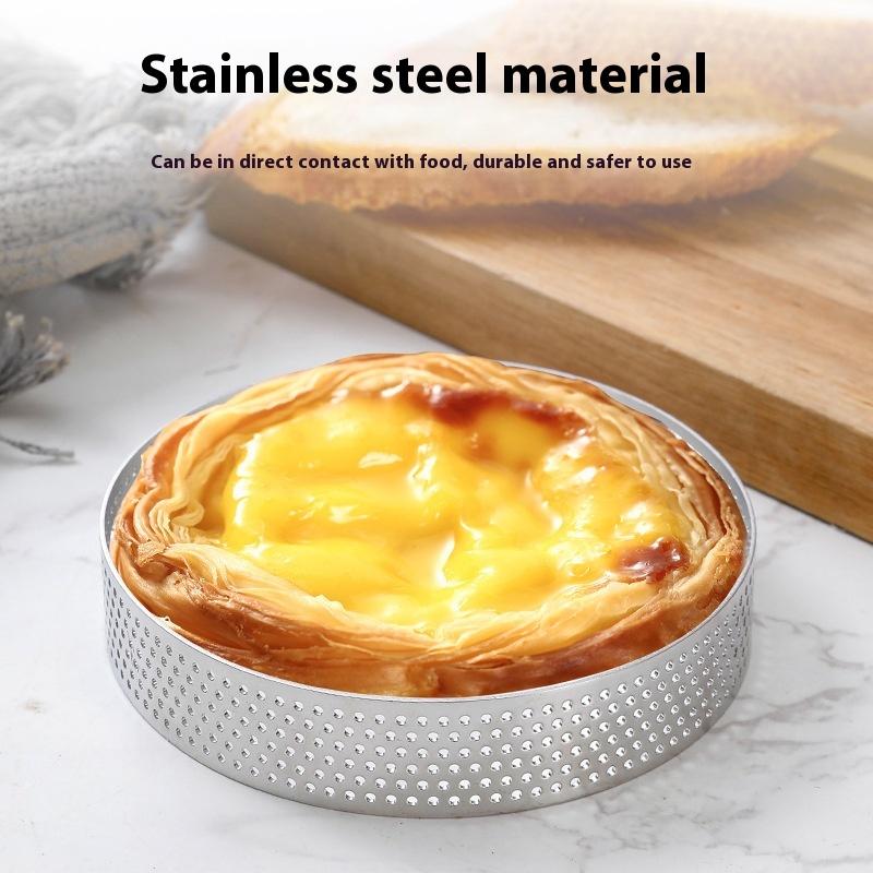 5/6/7/8/9/10 Cm Perforated Tart Rings With Hole Stainless Steel Tart Bottom Tower Fruit Pie Quiches Cake Ring Mousse Baking Mold