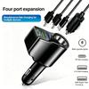 66W 4 Ports Car Charger Fast Charging Dual USB Type-C Charger LED Digital Display Car Cigarette Lighter Power For iPhone Huawei