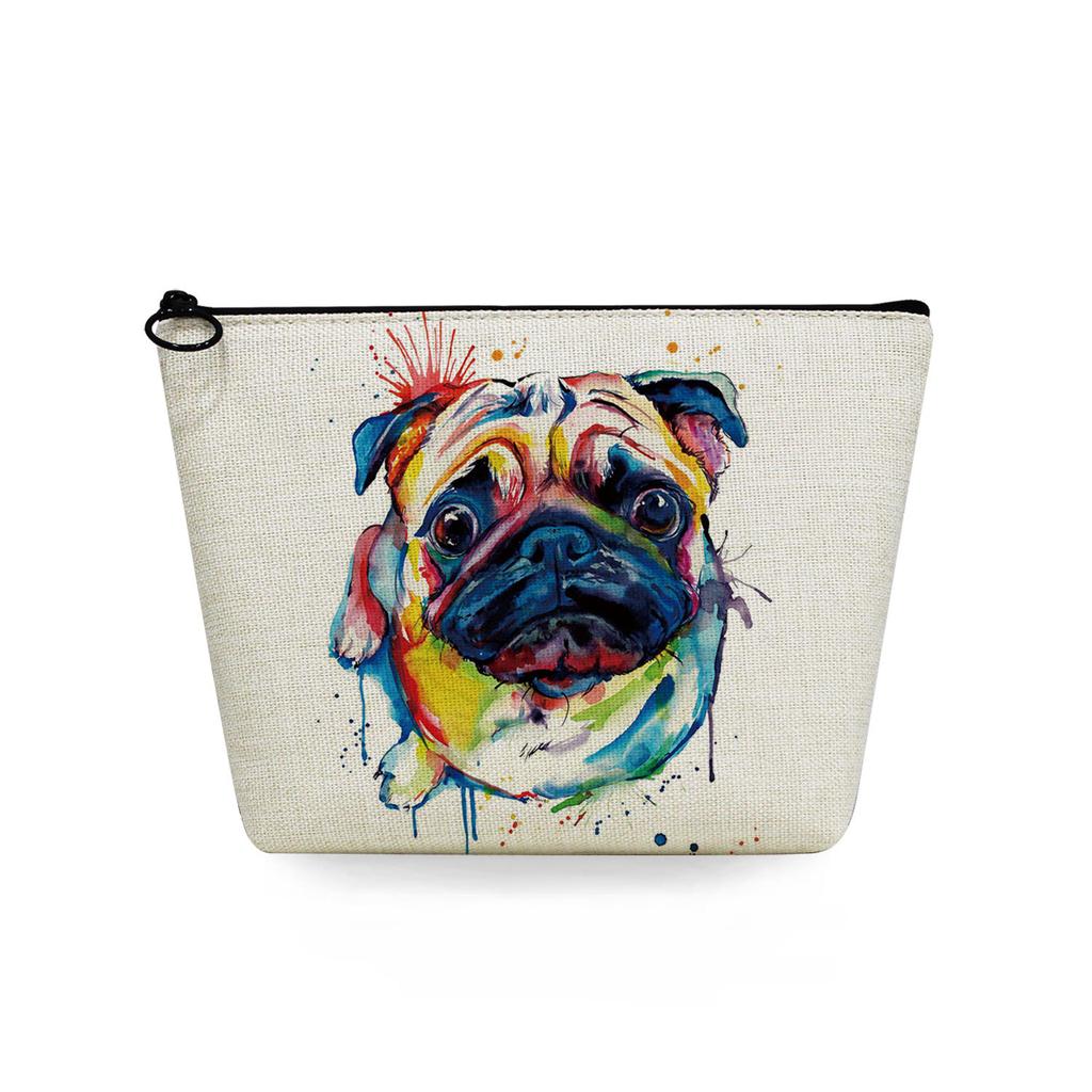 Women Dog Print Cosmetic Bag Toiletries Organize Travel Storage Case 6725
