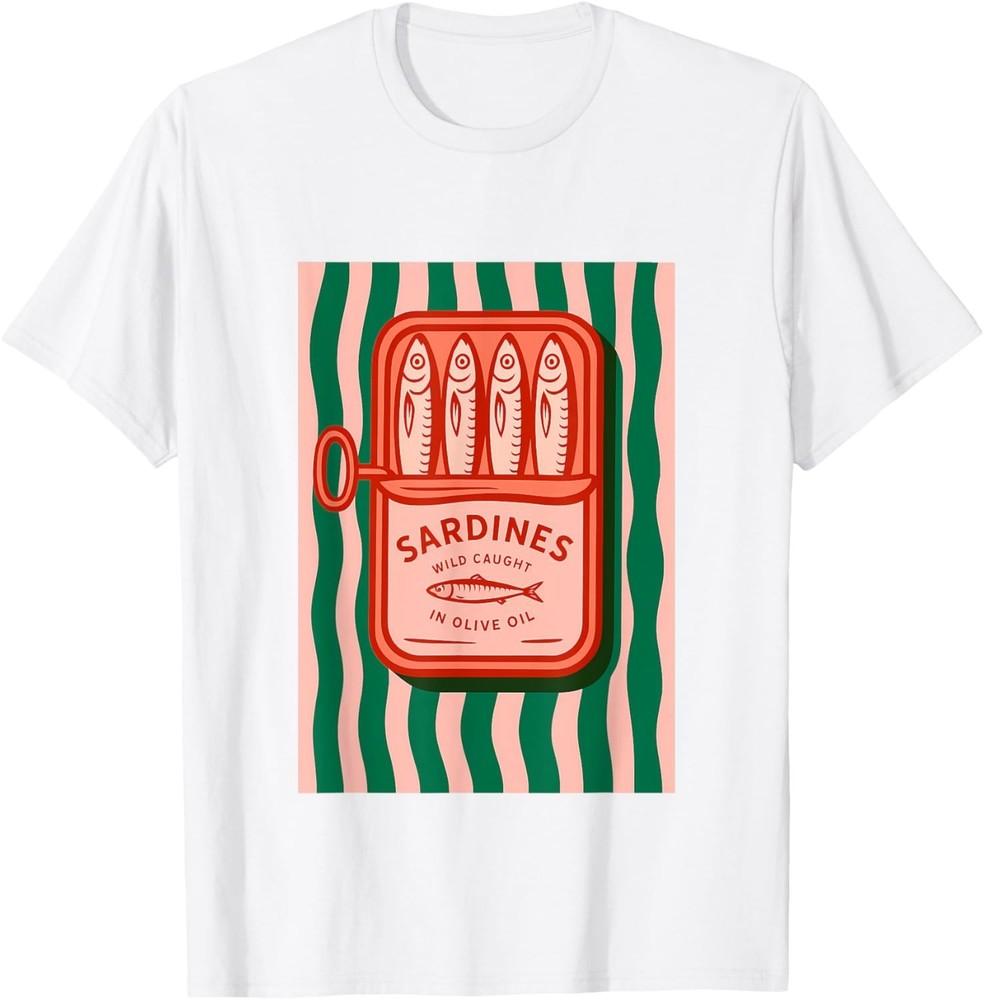 

Сардины Консервированная рыба Ретро Графика Лето для Мужчин Женщин Футболка унисекс Футболка XL