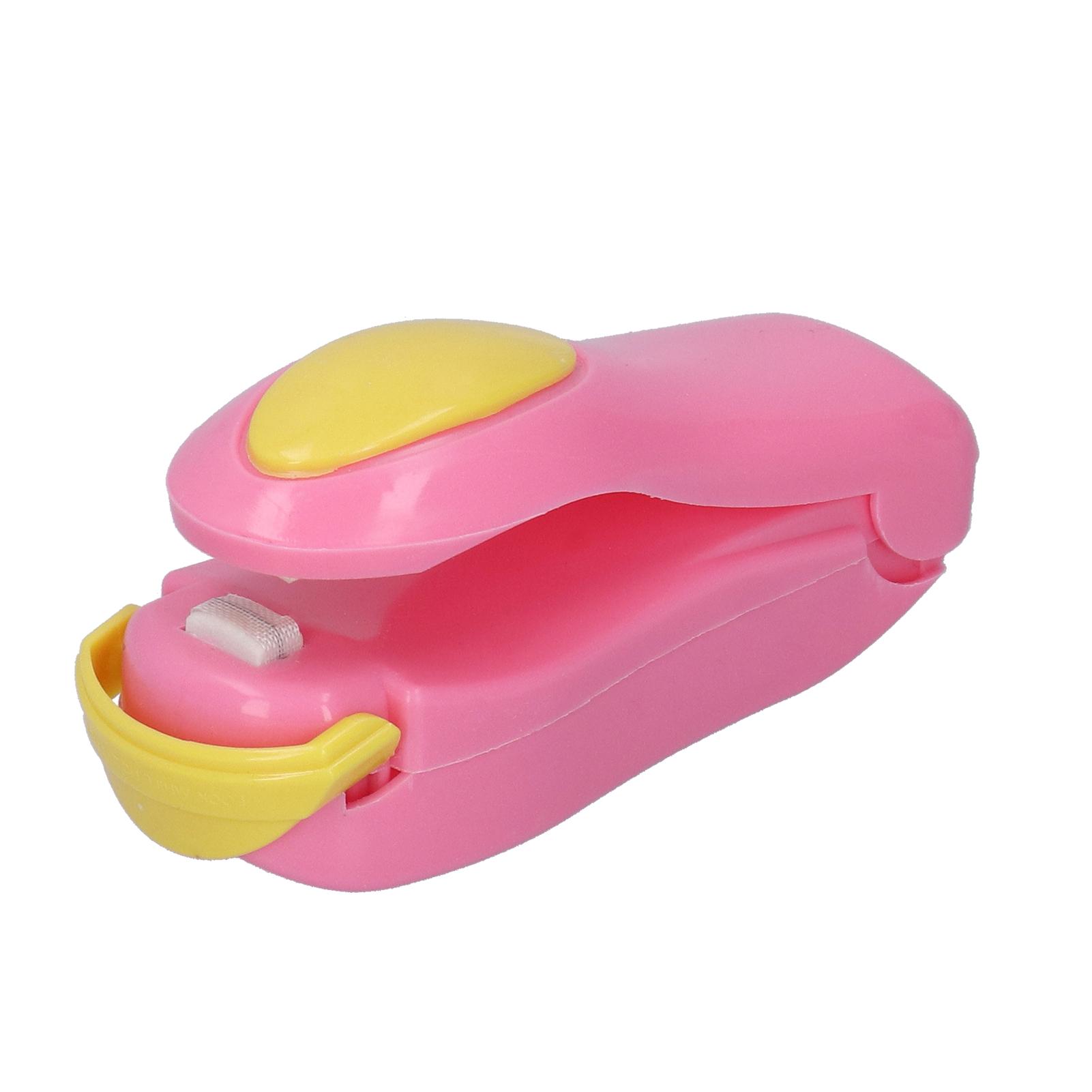 

Household Food Sealer Mini Portable Food Plastic Sealing Machine for Home OutdoorPink рожевий