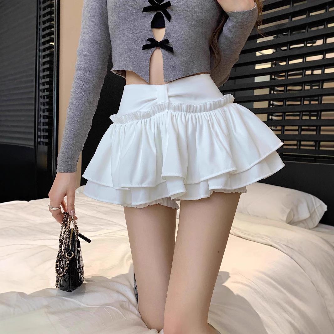 

Women s White French-Chic Midi Skirt: Summer-Ready, High-Waisted, Puffy A-Line for a Slimming, Petite Look S белый