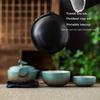 1set Handmade Kung Fu Tea Ceramic Teapot And Tea Cup Set Portable Tea Set For Travel Office Camping Creative Gift Drinkware For Restaurants Cafes