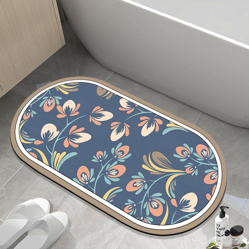 Bathroom absorbent floor mat, bathroom door, diatom mud door mat, toilet, toilet non-slip foot mat, bathroom carpet