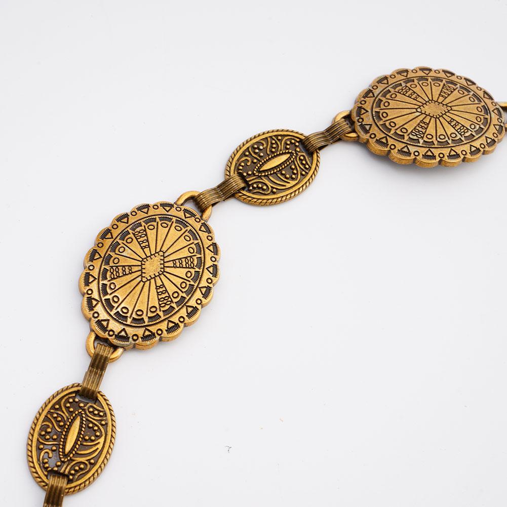 Elegant Cowgirl Chain Belt for Women - Concho Detail, Adjustable Size, Perfect for Western, Casual, and Dressy Outfits