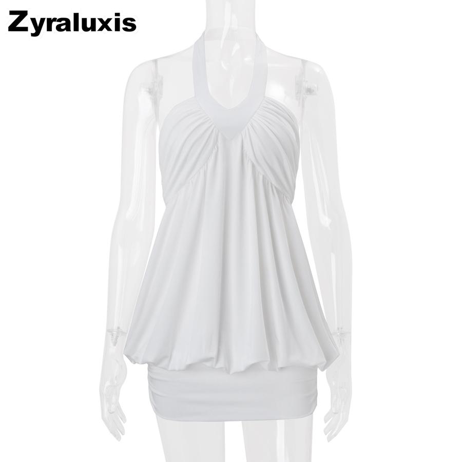 INS Women's Summer New Sexy Pure Wrap Neck Suspender Slim Fit Floral Pompon Ruched Bodycon Dress for Women