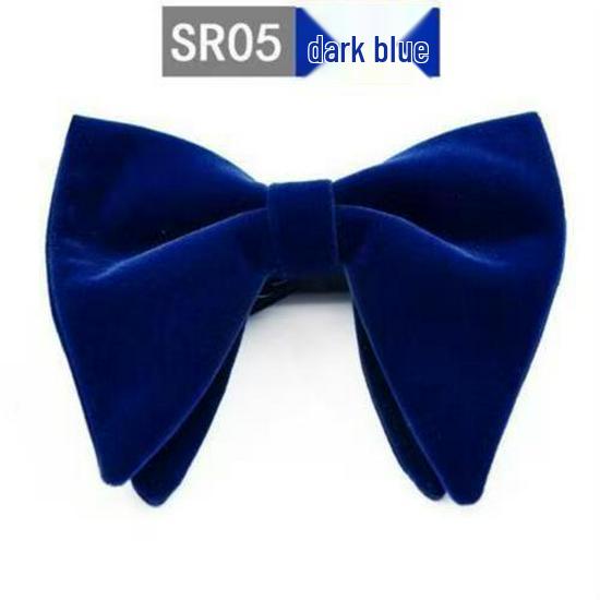 Men's Large Double Layer Velvet Bow Tie - Solid Color Fashion Statement