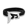 Whale Tail Anchor Bracelets Men Multilayer Charm Rope Chain Bracelet Male Women Navy Wrap Metal Sport Hook