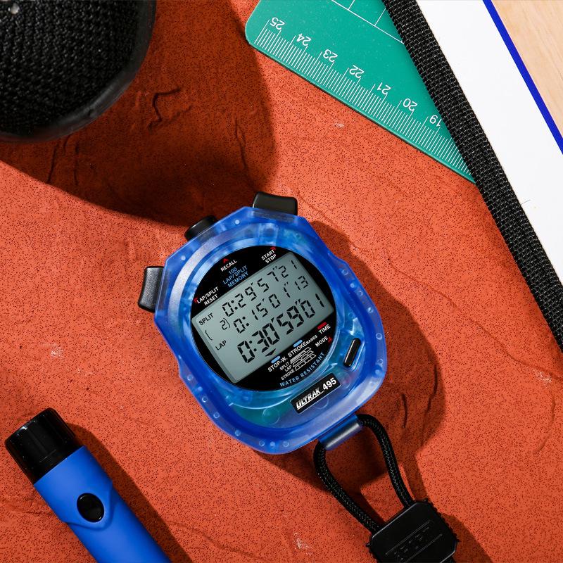 ULTRAK DT495C Stopwatch - 100 Laps, 3-Row Display, Accurate Timer for Track & Field Training чёрный