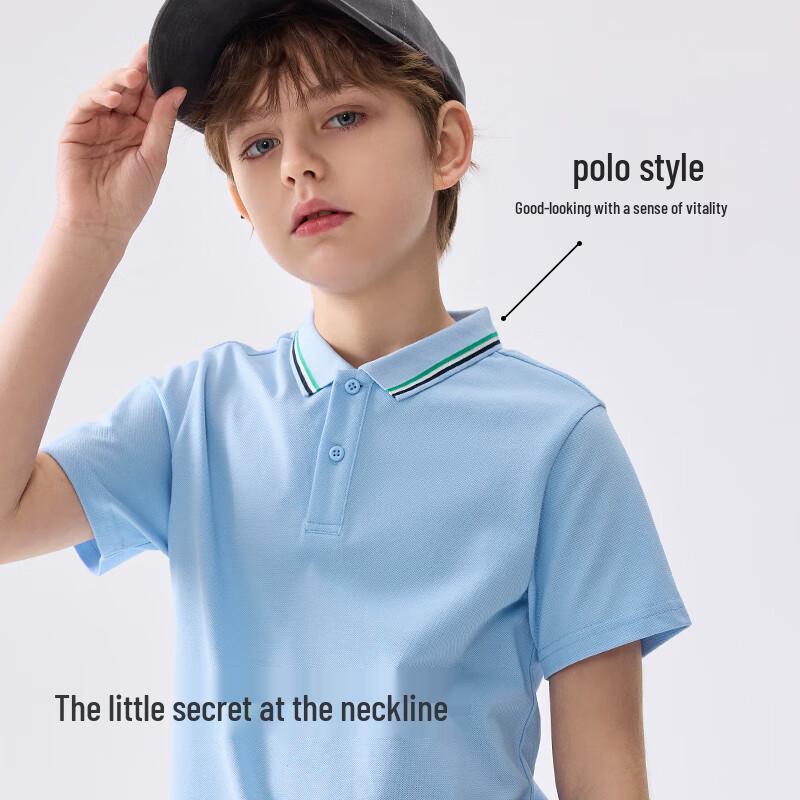 Balabala Boys  Short Sleeve Cooling Polo T-Shirt 160