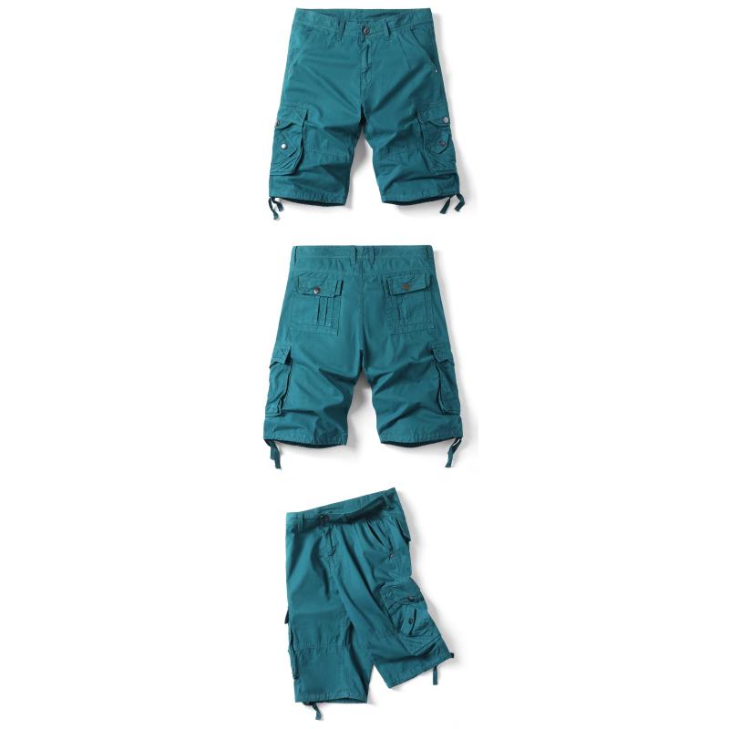 Summer Men's Urban Tactical Military Cargo Shorts Loose Casual Multi-Pocket Cotton Outdoor Hiking Combat Shorts