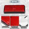 6 Pcs Motorcycle Rectangular Stick-On Safety Spoke Reflective Reflector Red