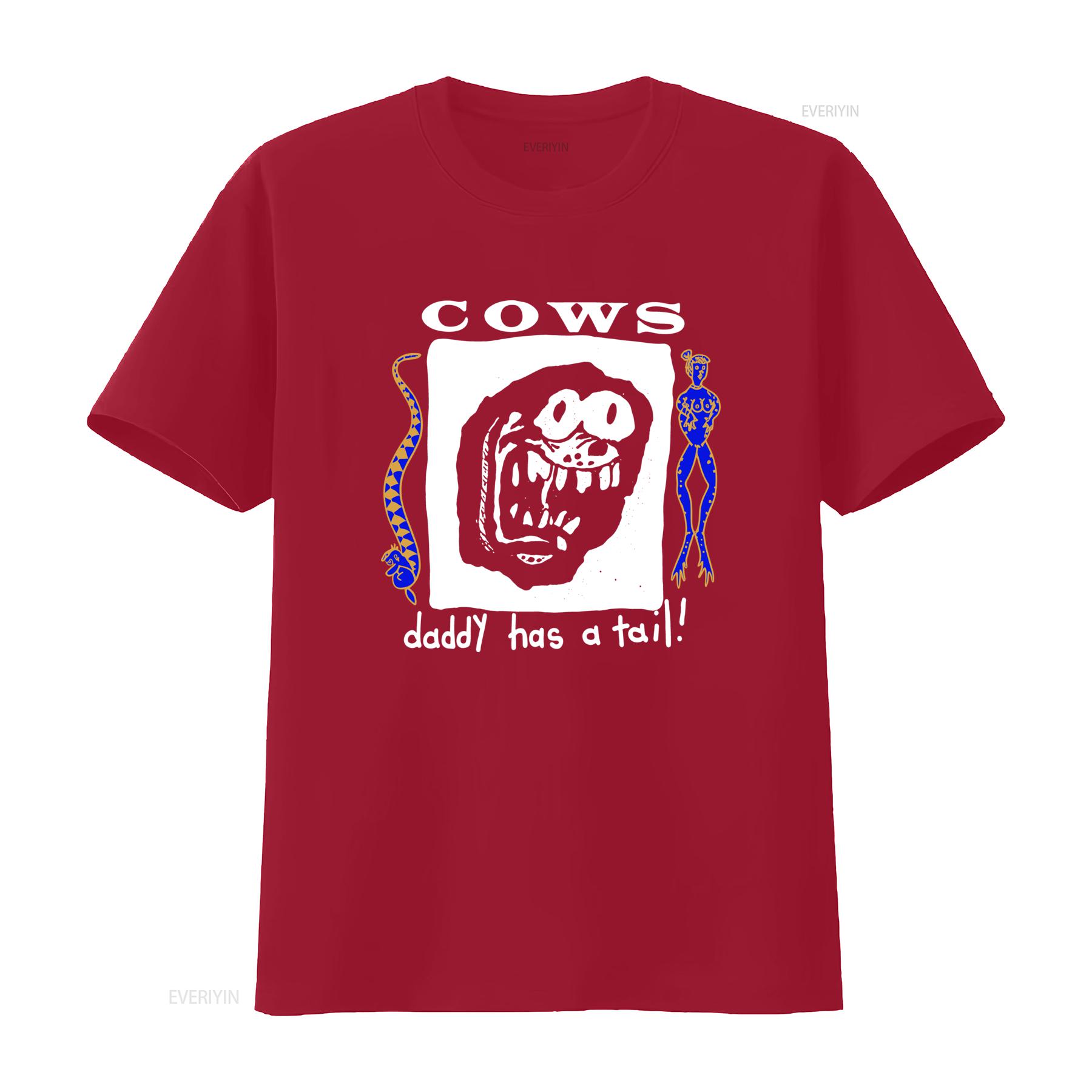 Vintage COWS Band Daddy Has A Tail Cotton Black T Shirt Unique Art Print Full Sizes Available vintage Washed S