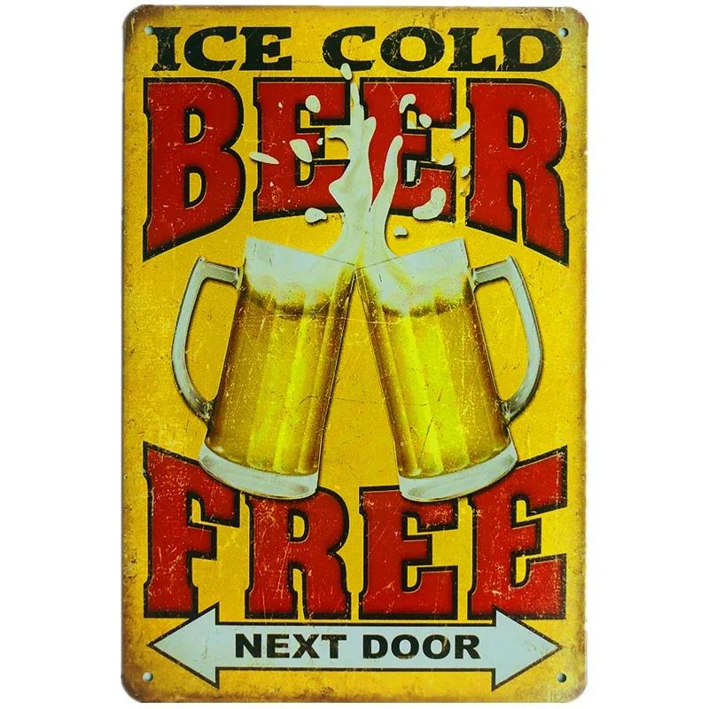 Vintage Beer Metal Tin Signs Wine Alcohol Drinker for Bar Pub Club Man Cave Kitchen Wall Decor Plaque 8x12 Inch