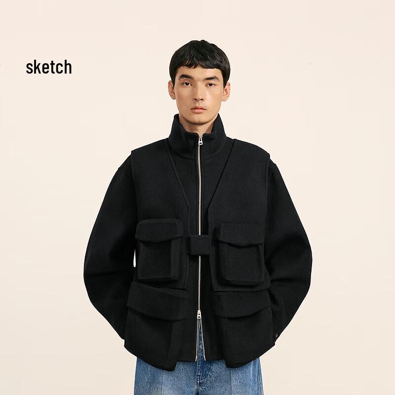 

CROQUIS Men s 2024 Winter H-Line Textured Double-faced Wool Coat S