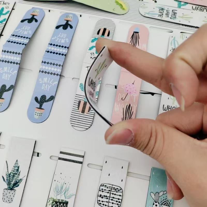 Kawai Magnet Cartoon Creative Potted Plant Series Cute Student Bookholder Gift Refrigerator Sticker Customized Magnetic Bookmark
