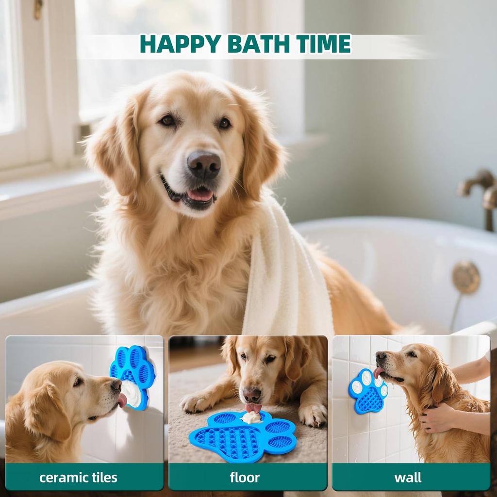 Lick Pad for Dogs Non-Slip Strong Suction Cup Fixed Soothing Toys Pet Grooming Bath Soothing Toys Anti-Anxiety Distraction Reble Reble Treats Can be