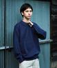 MINIMALPROJECT Button Collar Bulky Knit Mnt113 [Navy]