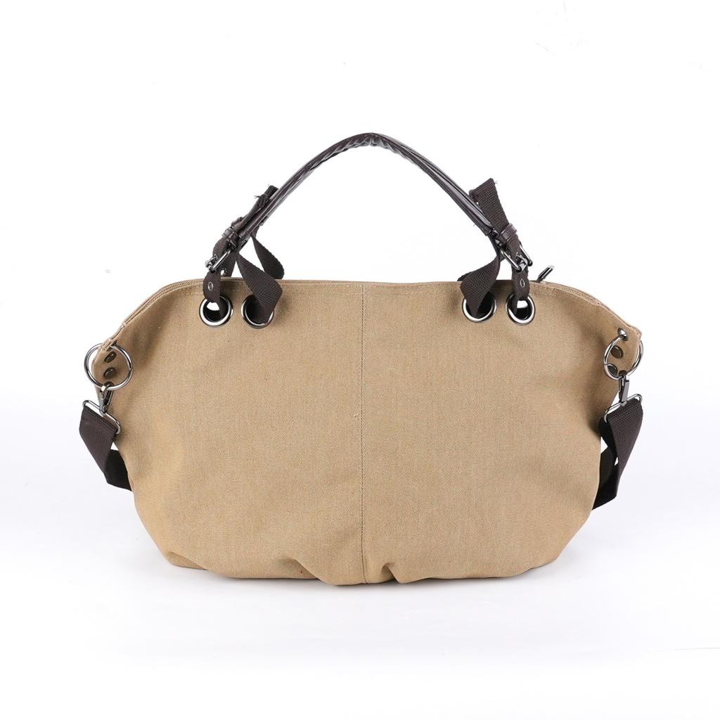 New retro large-capacity tooling canvas bag, shoulder messenger bag, college student commuting portable tote bag