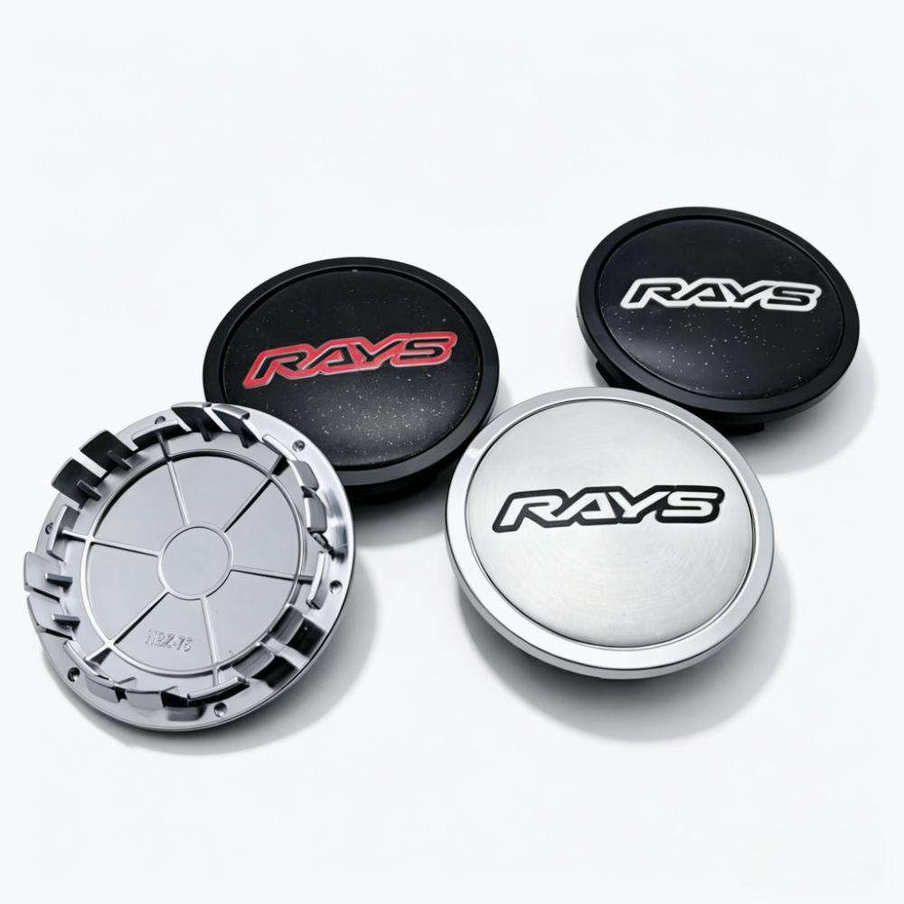 4 piezas/Set 75 mm / Clips 65 mm Emblema Insignia Logo Rays Tapacubos Centrales de Rueda de Coche Tapa de Cubo de Rueda Tapa de Cubo de Llanta Reemplazo Accesorios para Coche