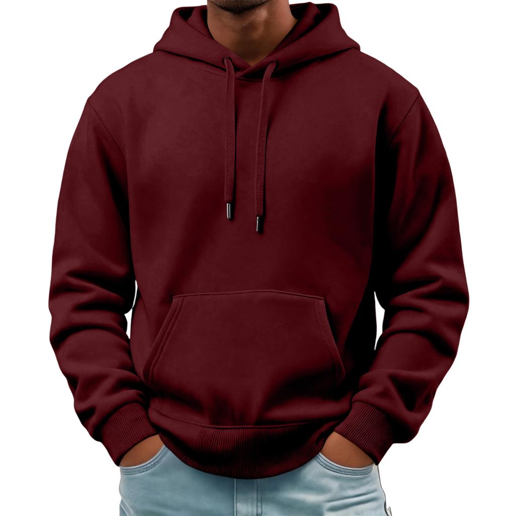Men's Basic Long Sleeve Hoodie with Pocket