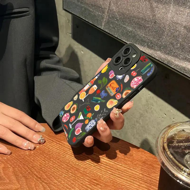 Fruit Juice Flower Pattern Phone Case For Xiaomi Redmi 13C 14C 12 Redmi Note 14 13 12 11 Pro Plus 5G 12S 11S 10S Soft Cover