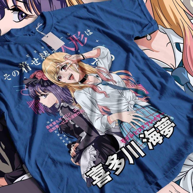 2026 Hot Sale Summer 90s Vintage Anime Tee My Dress-Up Darling Marin Kitagawa Saju Juzu Graphic Tee Men Women Gothic Cotton Oversized T-shirts